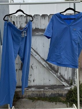 Figs Medical Scrub Set in Ceil blue